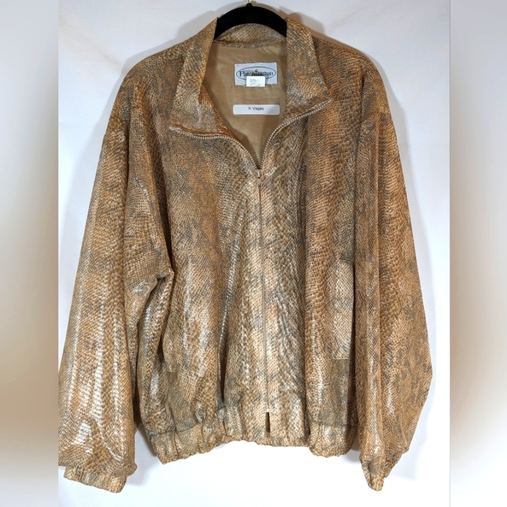 Patchington Women's Snakeskin Print Zipper Front Lightweight Jacket Size L - Picture 3 of 6